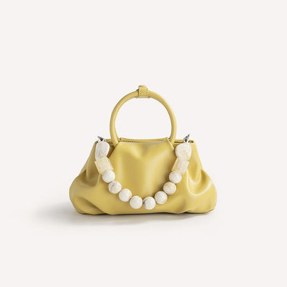 Ring Handbags Pearl And Marble Decoration Shoulder Bag Delicate Crossbody Purse