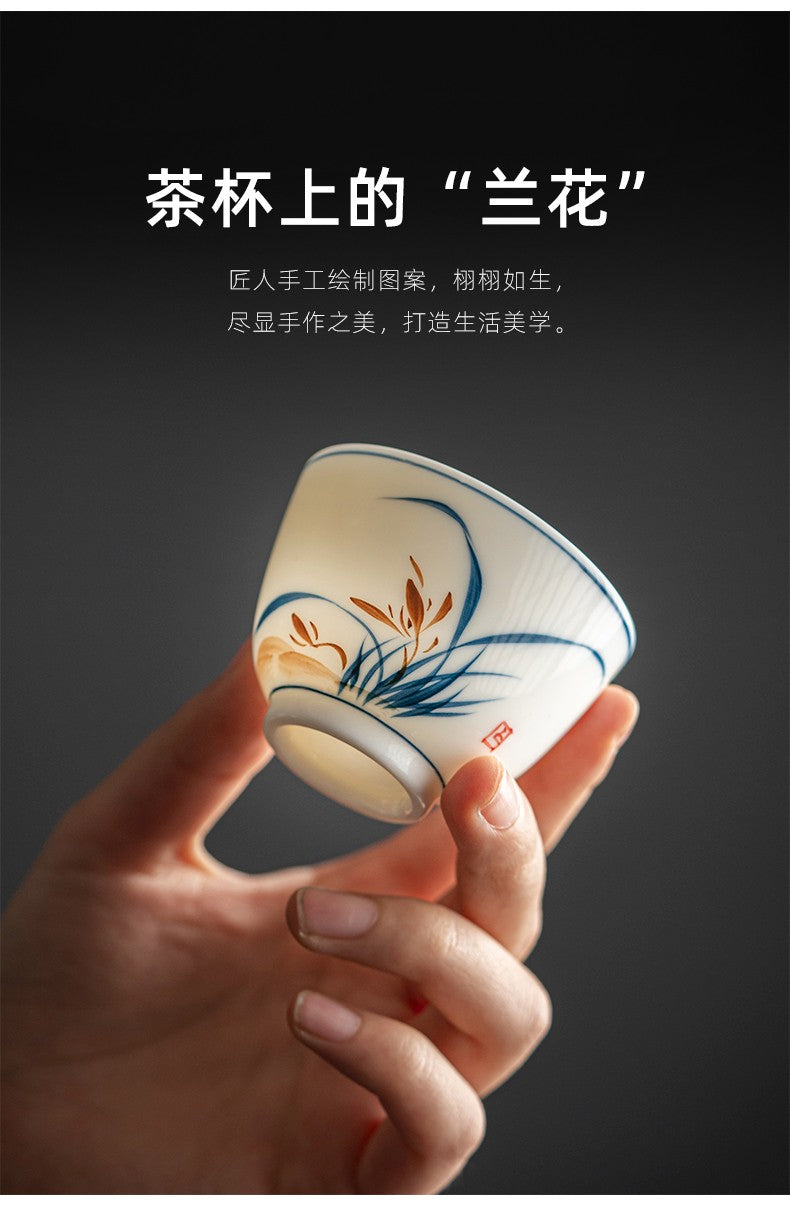 Tea Cup Tasting Cup Ceramics Mutton-fat Jade Kung Fu Little Tea Cup
