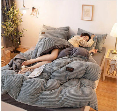 Duvet Cover Winter Couple Quilt Cover Double Bed Bedding Set Queen King Size