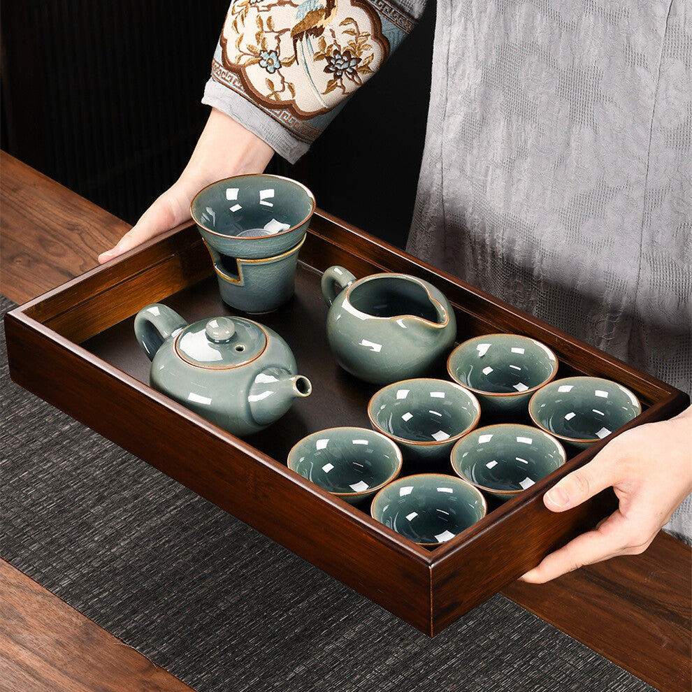 Bamboo Tray Reservoir Serving Tray Chinese Tea Table For Kungfu Teaset Rectangle