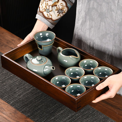 Bamboo Tray Reservoir Serving Tray Chinese Tea Table For Kungfu Teaset Rectangle