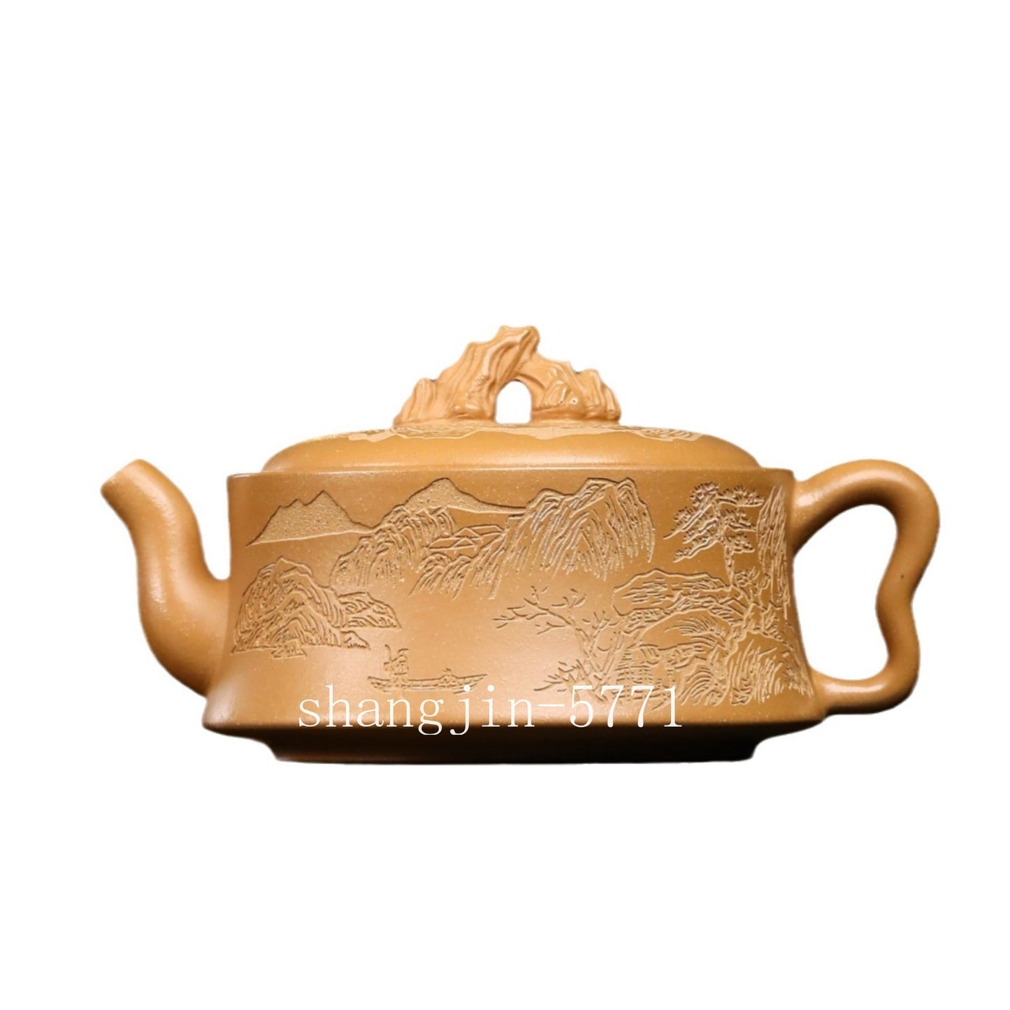 True Yixing Zisha Duan Clay Tea Pot HanWa Pot 7 Infuser Holes Carved Kungfu Pots