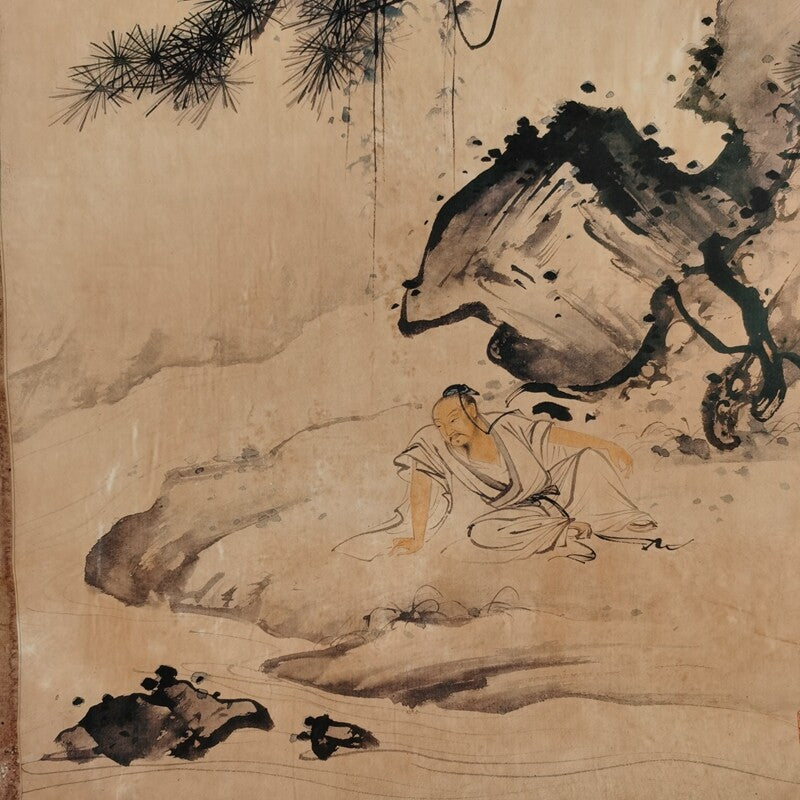 Old Chinese painting scroll "Chen Shaomei character" painting paper slice