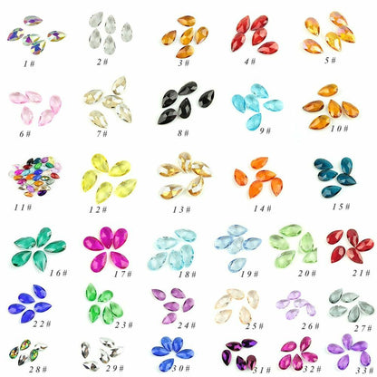 Colored Lighting Teardrop Crystal Glass Prism Chandelier Spare Parts Accessories
