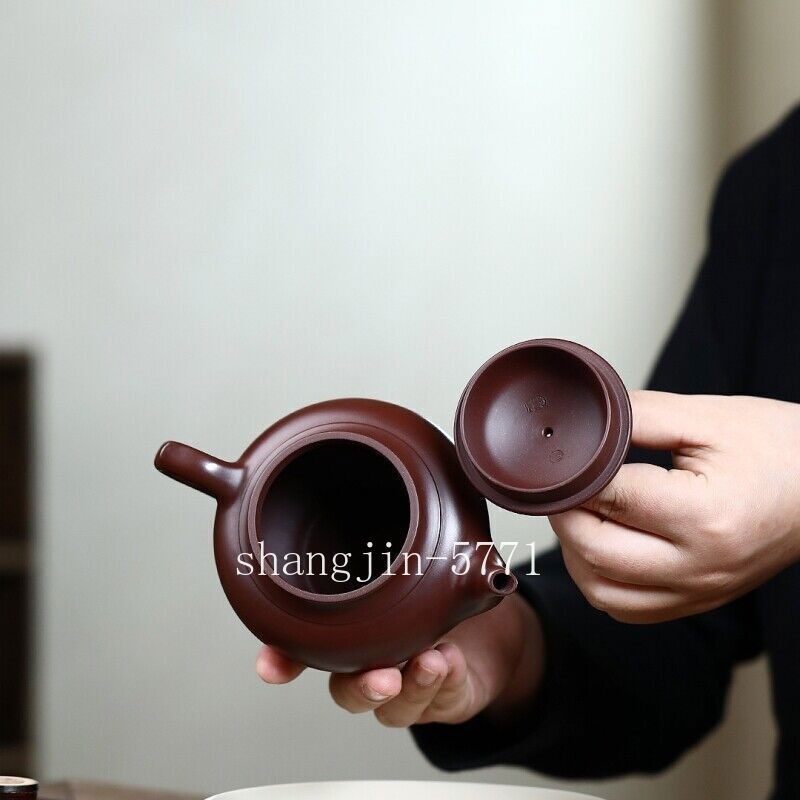 True Yixing Zisha Purple Grit Tea Pot Marked Purple Zhu Clay Master Pot 9 Holes