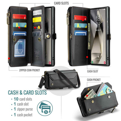 Crossbody for Samsung Galaxy S25 Ultra S25+ Plus Case Wallet with Card Holder