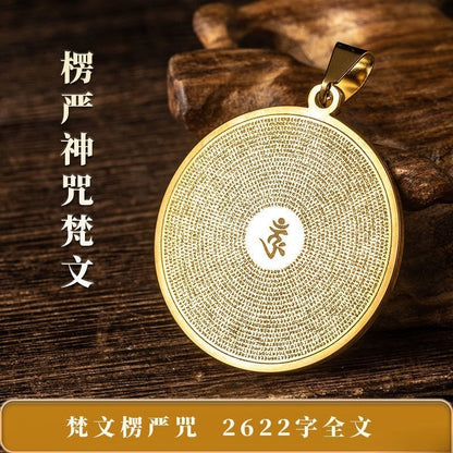1.29" Full Text Shurangama Mantra Pendant Necklace Transit Shurangama Sutra