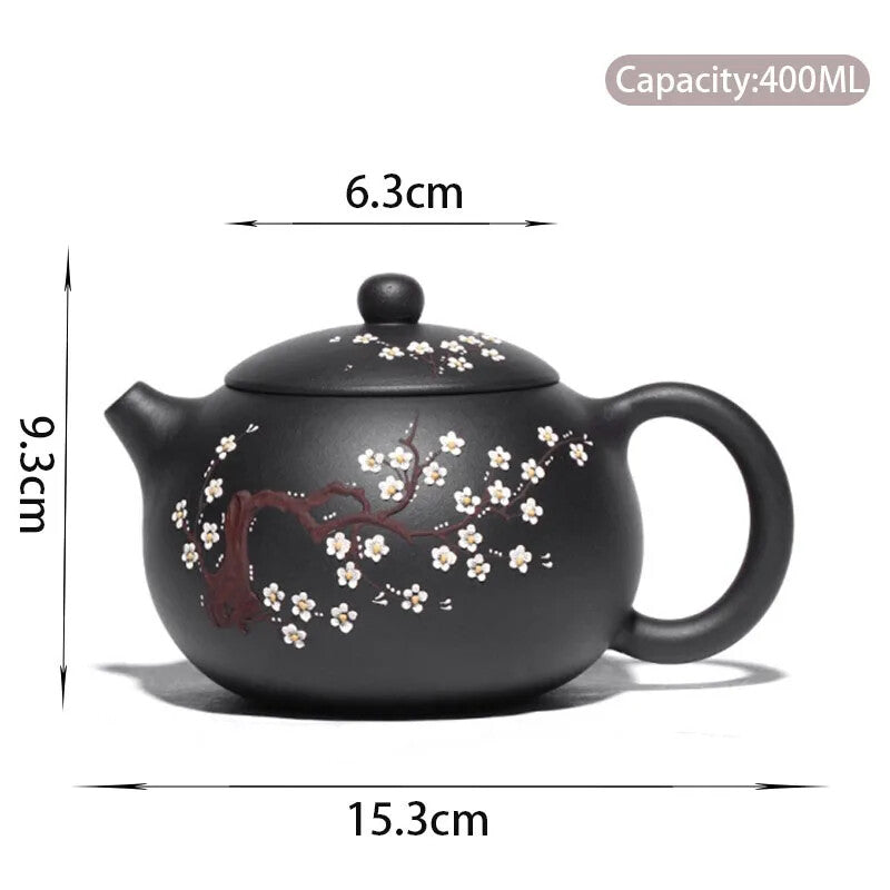 Yixing Purple Clay Raw Ore Black Mud Xishi Tea Pot Zisha Plum Bossom Tea Kettle
