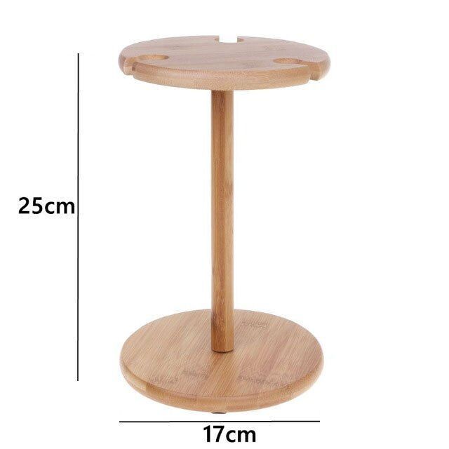 Wine Glass Holder Drying Rack Storage Shelf Home Bottle Display 24.5x25cm Bamboo