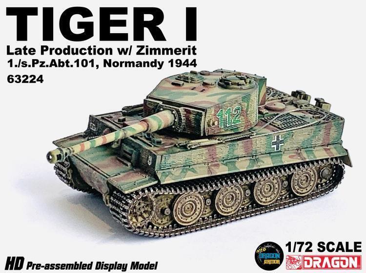 1/72 Tiger Tank Model Later Stage with Antimagnetic Armor