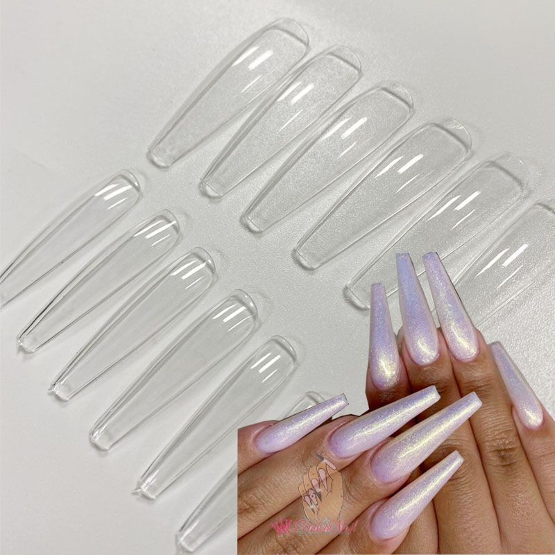 Fake Nail Tips Plastic 3XL Extra Long Stiletto Acrylic Full Manicure Tool 240Pcs