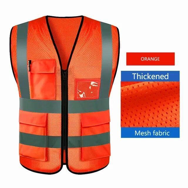 Safety Vest Reflective with Tool Pockets Construction Hi Vis Work Uniform