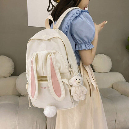 Rabbit Ear Backpack Teen Girls School Backpack School Daypack Nylon Bookbag
