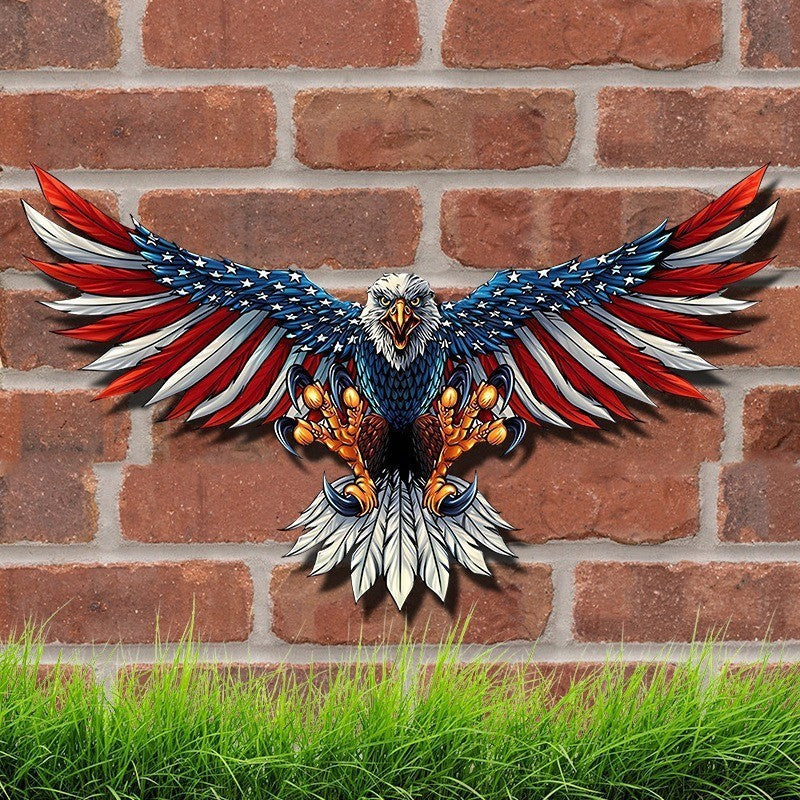 AmericanFlag Bald Eagle Decoration Metal Wall Pendant Indoor Wall Hanging Crafts