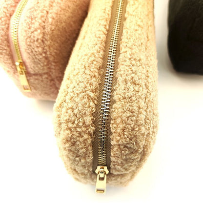 Makeup Plush Bag Cashmere Toiletries Cosmetic Bag Pouch Organizer Storage Purse