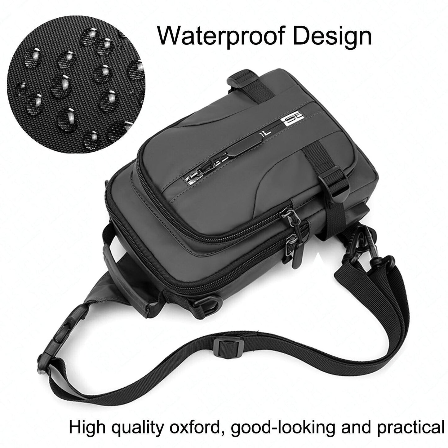Men Sling Bag Chest Bag Cross Body Handbag Shoulder Pack Sports Travel Backpack