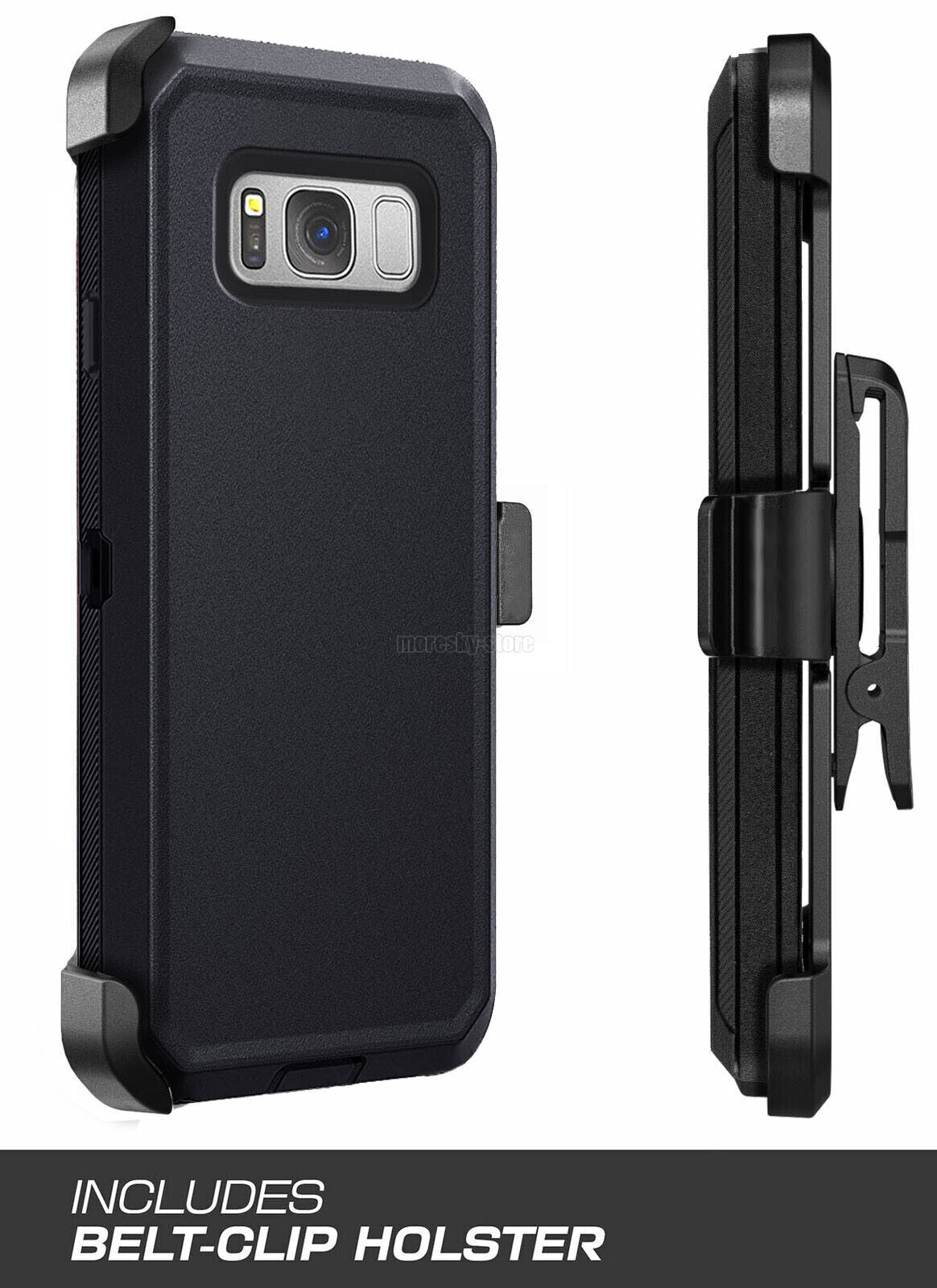 For Samsung Galaxy S8 Plus Heavy Duty Rugged Hard Soft Case / Clip Holster Stand