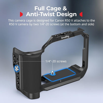 SmallRig Camera Cage Kit for Canon EOS R50 V W/ Silicone Handle Cable Clamp 5766