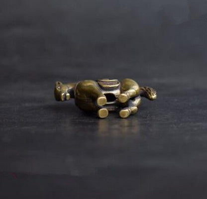 Classic China's archaize pure brass horse small statue Pendant
