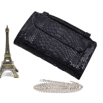 Leather Clutch Crossbody Bag Gold Luxury Serpentine Clutch Purse Messenger Bags