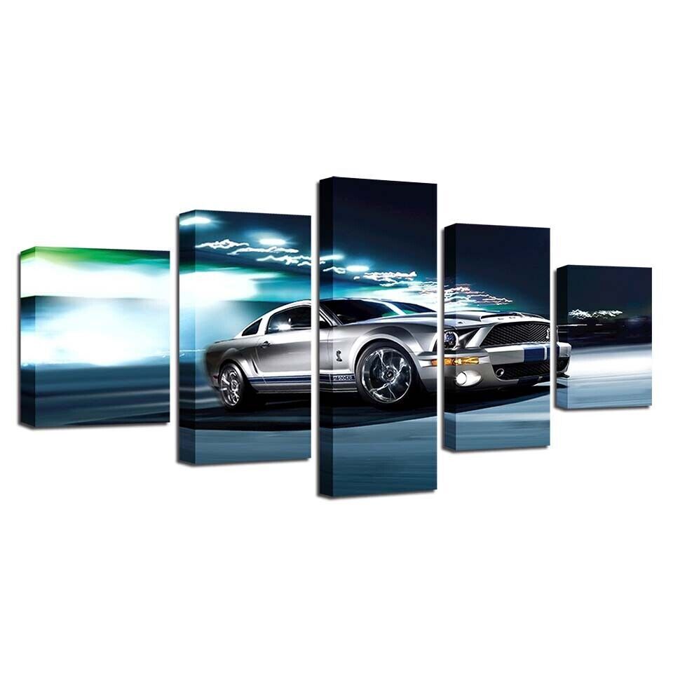 Luxury Ford Sport Car Canvas Prints painting Wall Art Home Decor Picture 5PCS