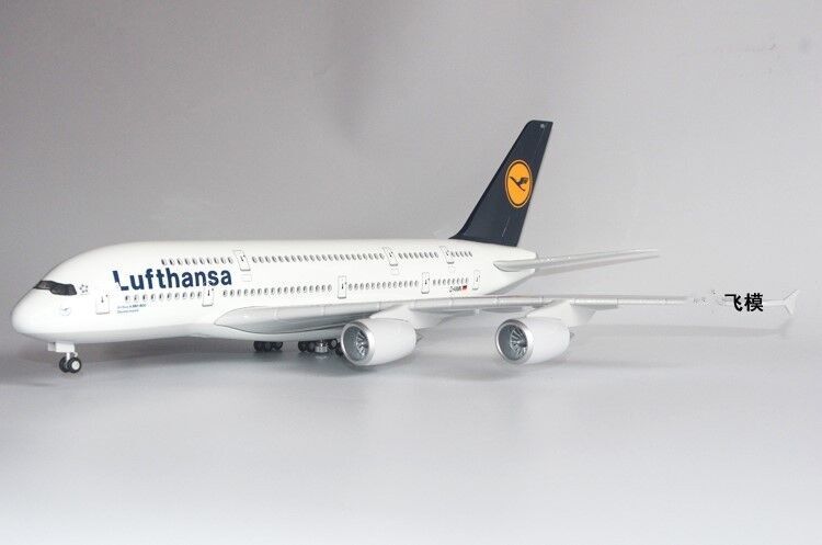 1:160 46CM Luftansa AIRBUS A380 Passenger Airplane Landing Gear Resin Model