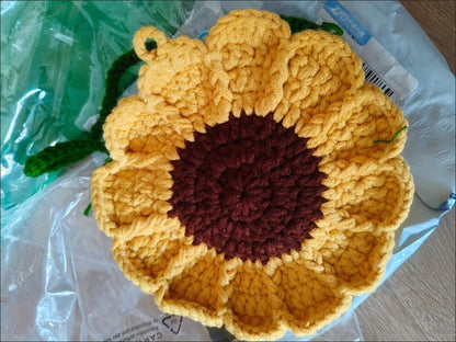 Handmade Crochet Sunflower Crossbody Bag - Gift Ready