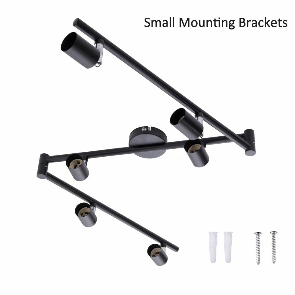 4/6 Heads Track Lighting Black Silver LED Chandeliers Light Modern Industrial 1p