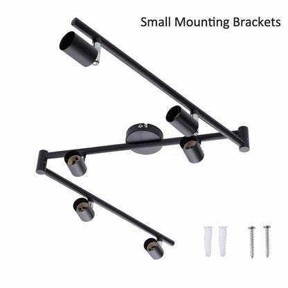 4/6 Heads Track Lighting Black Silver LED Chandeliers Light Modern Industrial 1p
