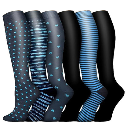 5/6pairs Compression Socks Stockings Womens Mens Knee High Medical