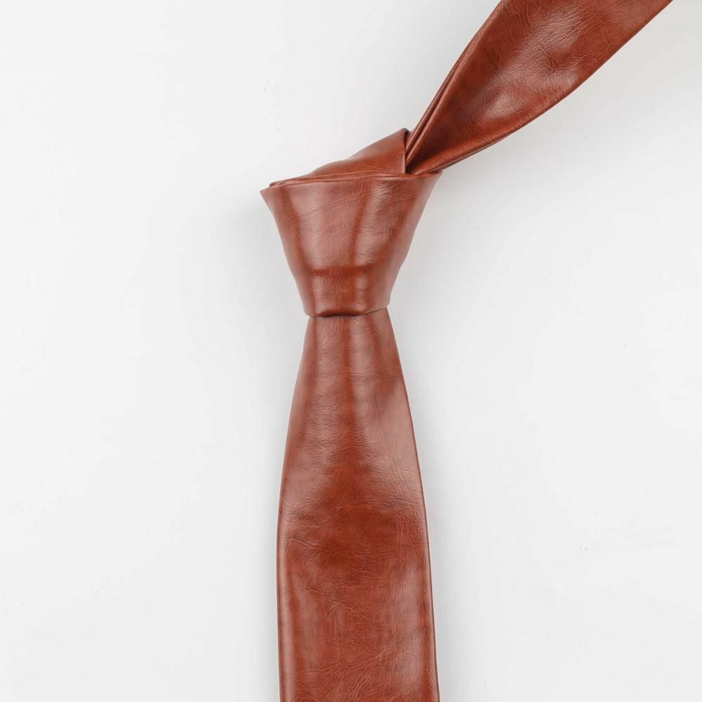 Men's Fashion Leather Patchwork Ties 144x5.5cm Wedding Party Women Adult Necktie