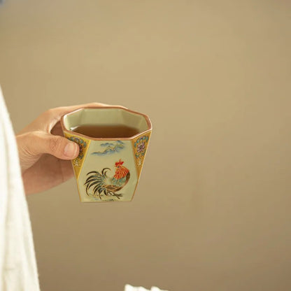 Porcelain Chicken Octagon Teacup Tea Bowl Water Jug Tea-tasting Fragrance