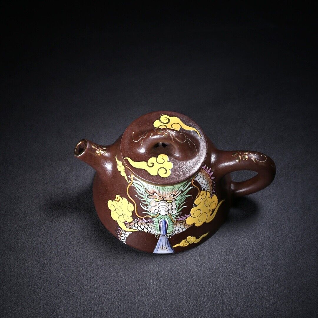 Chinese Yixing Zisha Clay Handmade Exquisite Teapot （霸王石瓢 底款：金鼎商标）