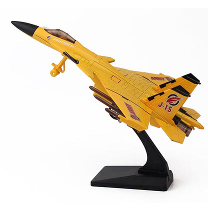1:100 J-15 Alloy Fighter Aircraft Sound &Light Pull Back Military Metal Model N