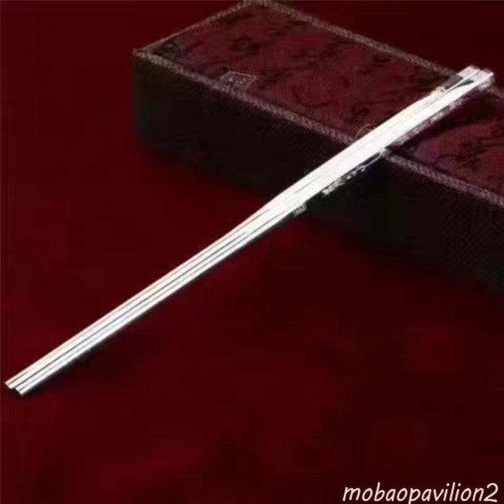 70g 999 Sterling Silver Certified Solid A Pair Chopsticks Family Collectible