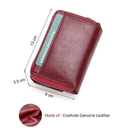 Genuine Leather Fashion Wallets Trifold Design Money Bag Zipper Small Coin Purse