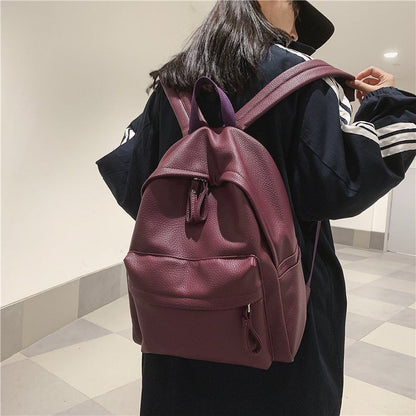 Synthetic Leather Backpack Laptop Bag Rucksack Blue/Purple School Bag 30*16*40CM