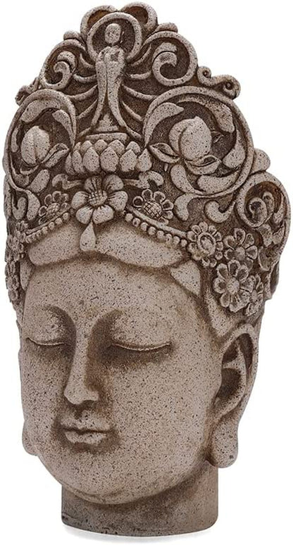 Buddha Head Statue Figure Tabletop Meditation Zen Lamp Home Office Decoration