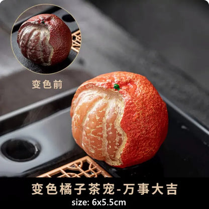 Fruit Model Color-changing Tea Pet Creative Resin Tea Table Decoration CutePot