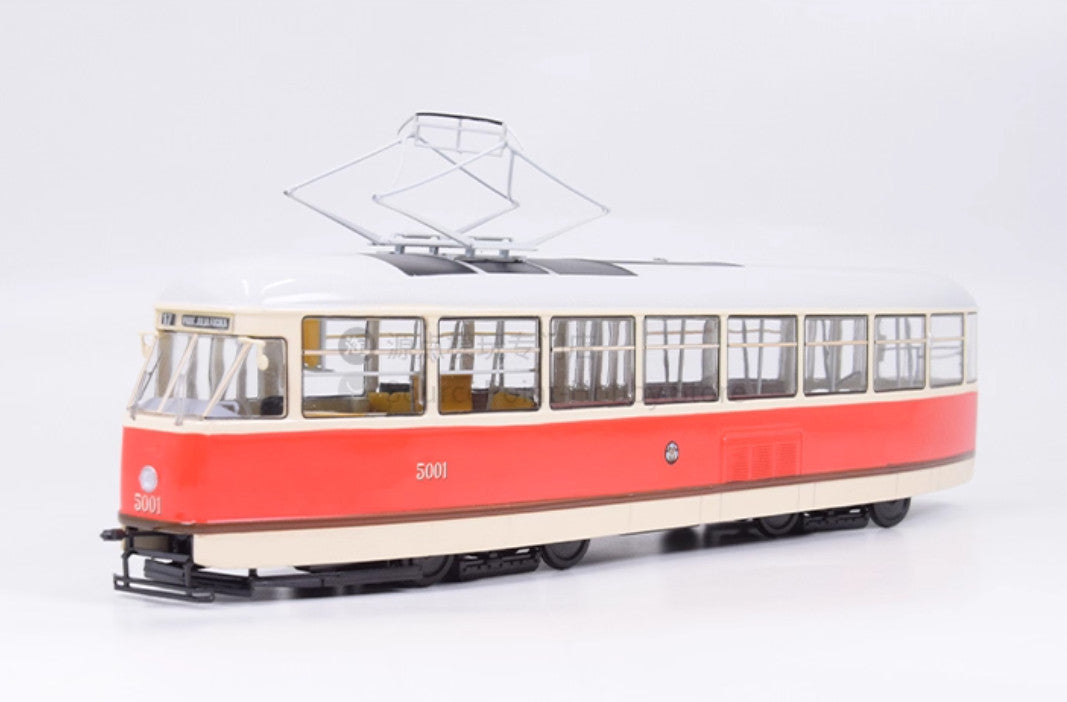 1:43 PremiumClassixxs TATRA-T1 Tram Prague Line 5001 Passenger Car Diecast Model
