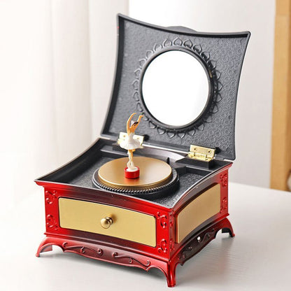 Music Box Plastic Classic Rotating Ballerina Piano Jewelry Holders 16x13.6x9.1cm