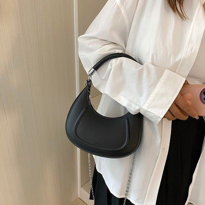 Chain Shoulder Bag Synthetic Leather Crossbody Satchel Handbag 23*19*11CM Zipper
