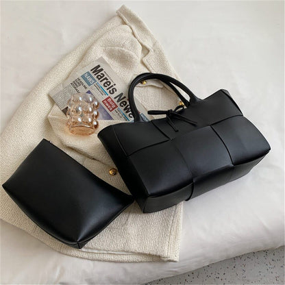 2 Set Women's Tote Bags PU Leather Shoulder Bags Women Lady Bag Handbags