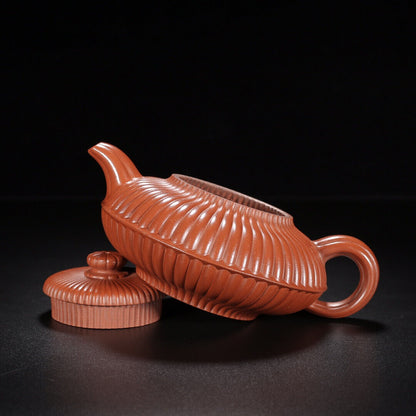 Chinese Yixing Zisha Clay Handmade Exquisite Teapo（筋纹线圆 【底款】顾景舟）