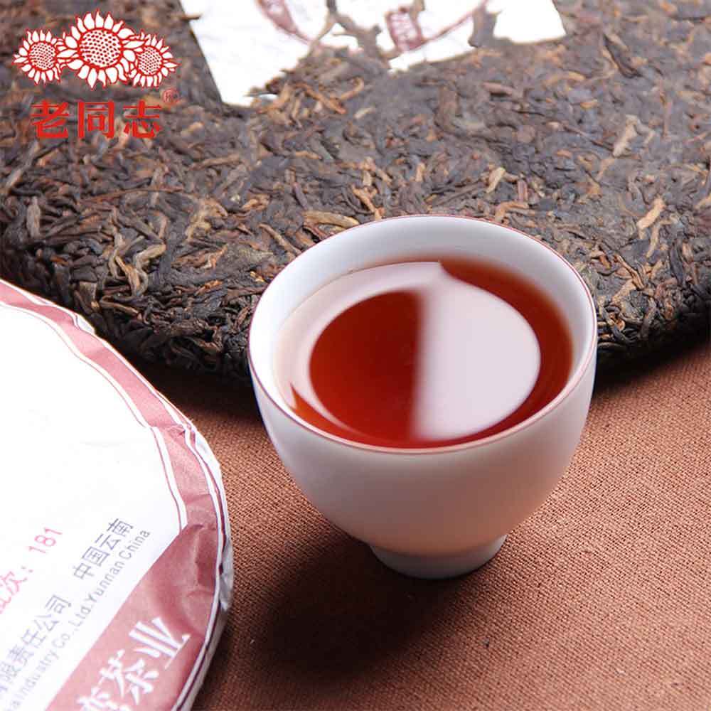 Shu Puer 2018yr HaiWan 9978 Batch 181 LaoTongZhi Old Comrade Ripe Puer Tea Cake