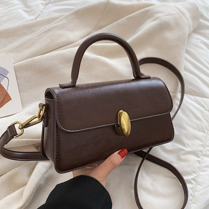 Small Top Handle Crossbody Bags Women Winter PU Leather Handbag Bag