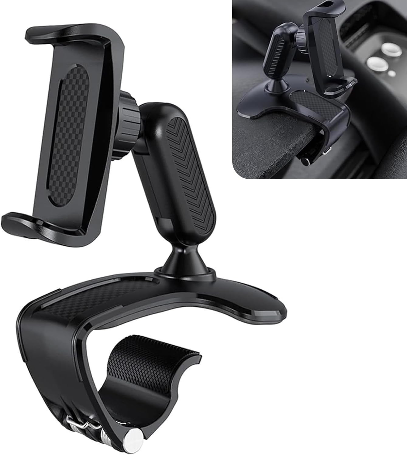 360° Rotatable Car Phone Holder – Adjustable Spring Clamp for 4.7"-6.5" Smartpho