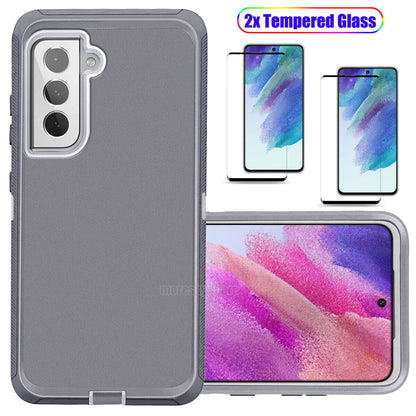 For Samsung Galaxy S21 FE 5G Case Slim Shockproof Hard Cover,Screen Protector