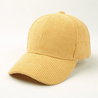 Unisex Corduroy Baseball Cap Snapback Hat Trucker Hat Peaked Cap Adjustable*US