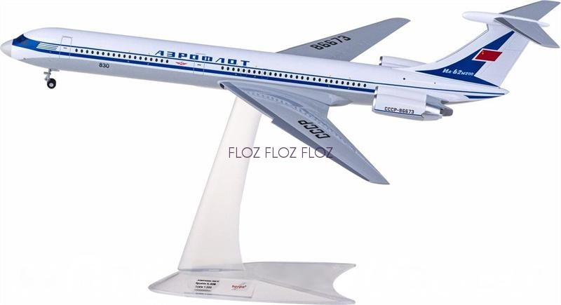 for Herpa for Aeroflot for Ilyushin IL-62M CCCP-86673 1:200 Airplane Model